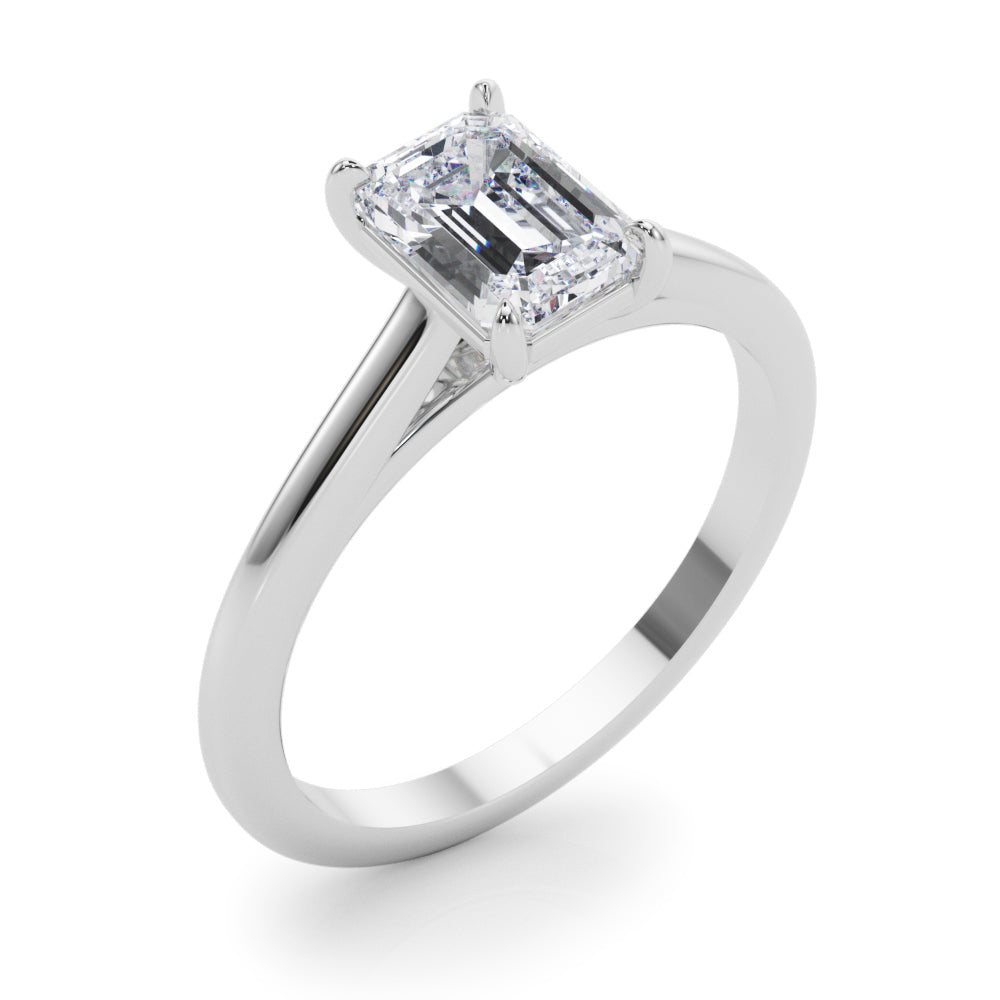 Amelia Emerald Diamond Solitaire Engagement Ring-VIRABYANI